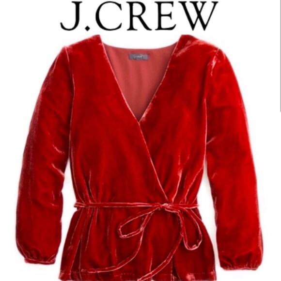 J. CREW‎ Faux Wrap Top Drapey Velvet - Picture 7 of 7